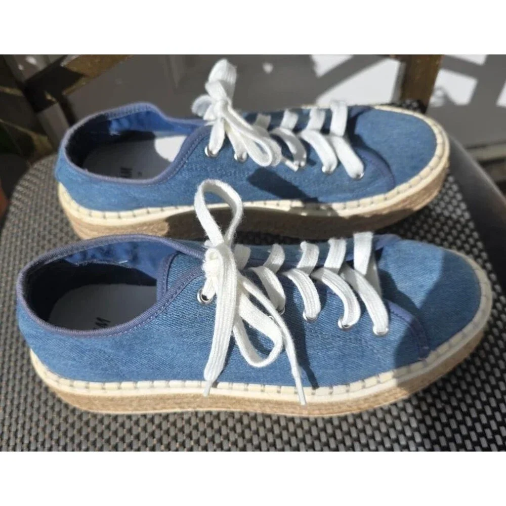 H&M Denim Espadrille Platform Sneakers EU 38 US 7.5